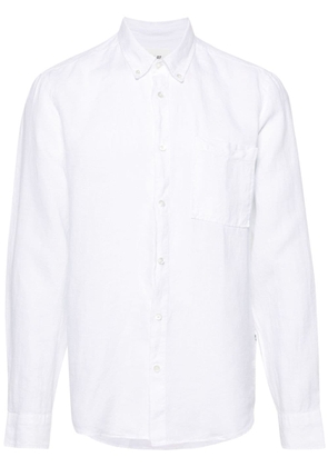 NN07 button-down collar linen shirt - White