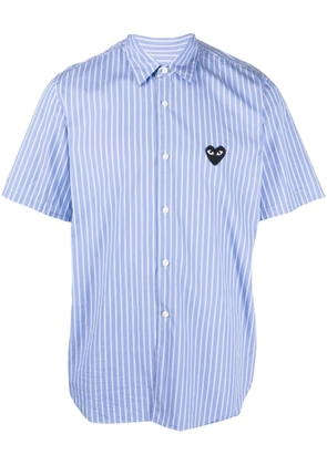 Comme Des Garçons Play heart-patch striped shirt - Blue