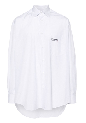 VETEMENTS striped cotton shirt - White