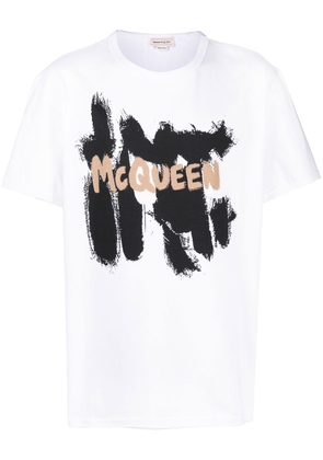 Alexander McQueen graffiti logo print T-shirt - White