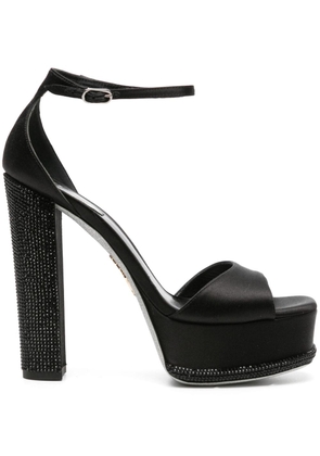 René Caovilla rhinestone-embellished platform sandals - Black