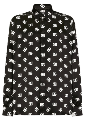 Dolce & Gabbana DG logo-print silk shirt - Black