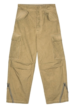 Laneus rhinestone-embellished cargo pants - Green