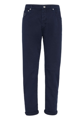 Brunello Cucinelli straight-leg cotton trousers - Blue