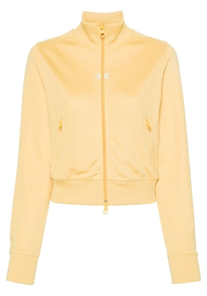 Courrèges Interlock logo-embroidered zip-up sweatshirt - Yellow