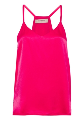TWINSET logo-plaque twill top - Pink