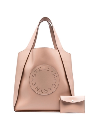 Stella McCartney perforated logo tote bag - Neutrals