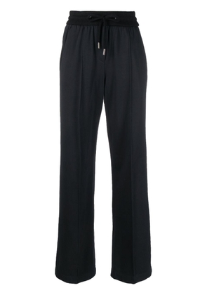 Peserico drawstring-waistband stretch-cotton trousers - Black