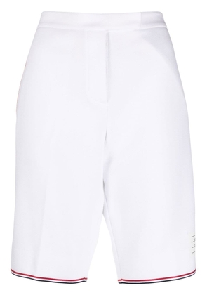Thom Browne RWB grosgrain Bermuda shorts - White