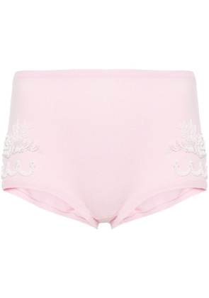 Versace bead-detailing knitted mini shorts - Pink