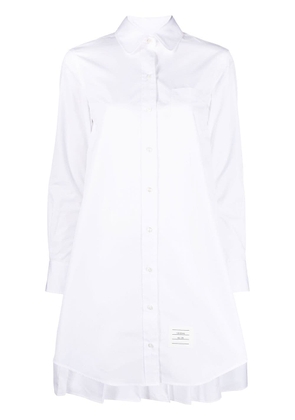 Thom Browne pleat-detail cotton shirtdress - White