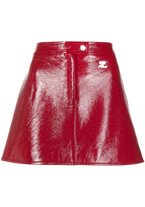 Courrèges high-shine finish mini skirt - Red