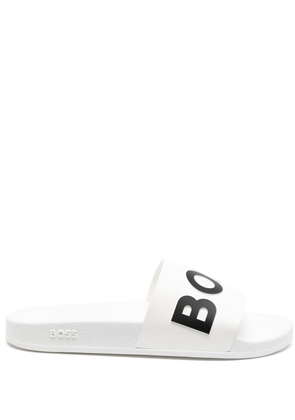 BOSS Bay logo-embossed slides - White