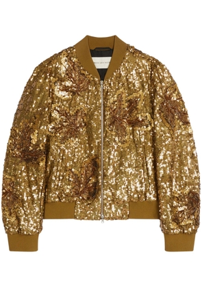 DRIES VAN NOTEN Sequin bomber jacket - Gold