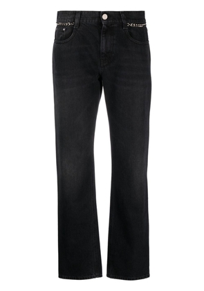 Stella McCartney Falabella chain-embellished slim-leg jeans - Neutrals