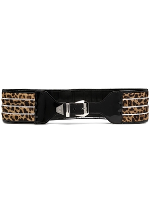 Philipp Plein leopard-print waist belt - Brown