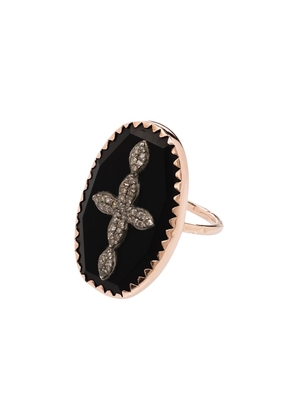 Pascale Monvoisin 9kt rose gold Bowie N°3 diamond cross ring - Pink