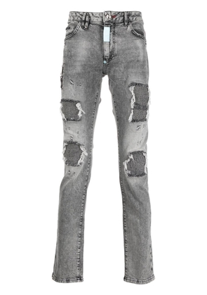 Philipp Plein ripped slim-cut jeans - Grey