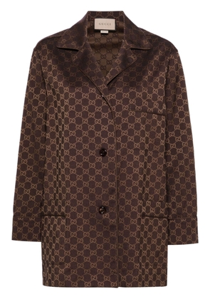 Gucci GG-monogram long-sleeve shirt - Brown