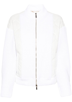 Moorer Lorelei knit-panels jacket - White