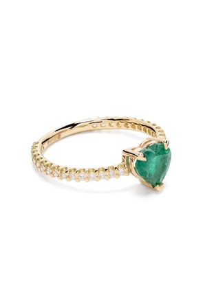 SHAY 18kt yellow gold Zambian emerald and diamond pinky ring