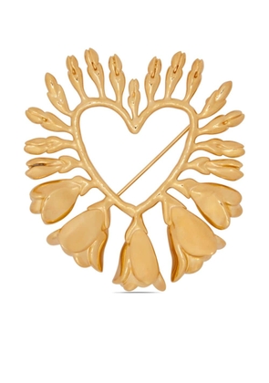 Oscar de la Renta Wisteria polished-finish brooch - Gold