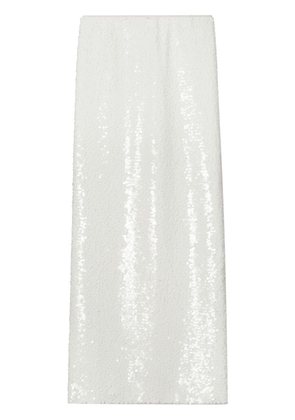 Tory Burch sequinned straight midi skirt - White