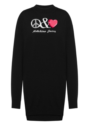 MOSCHINO JEANS logo jumper minidress - Black