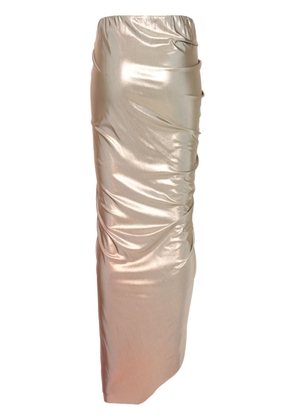 Rick Owens Lilies iridescent lamé maxi skirt - Orange