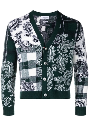 Thom Browne patterned jacquard cardigan - Green