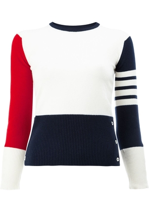 Thom Browne stripe-detailing cashmere jumper - White