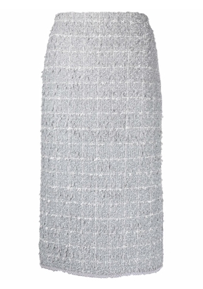 Thom Browne RWB-stripe tweed pencil skirt - Grey