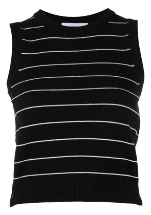 Thom Browne pinstripe cropped crew neck shell top - Black