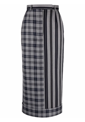 Thom Browne high-waist straight skirt - Grey