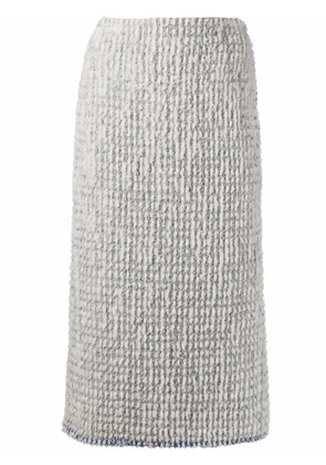 Thom Browne tweed blanket stitch knitted skirt - Grey