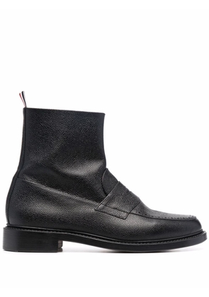 Thom Browne Goodyear-sole penny loafer ankle boots - Black