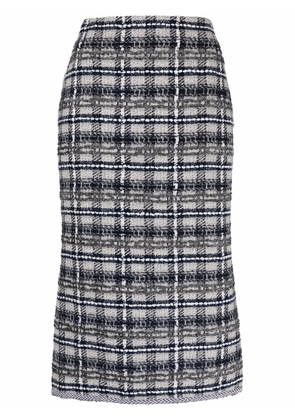 Thom Browne TB tartan tweed pencil skirt - Grey