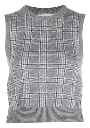 Thom Browne Pow cropped crew neck shell top - Grey