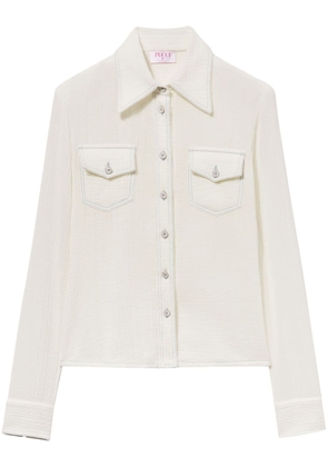 PUCCI contrast-stitching crepon shirt - White