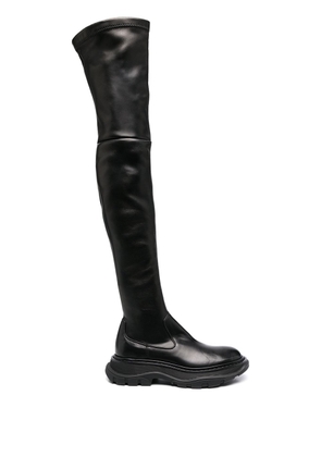 Alexander McQueen long leather boots - Black