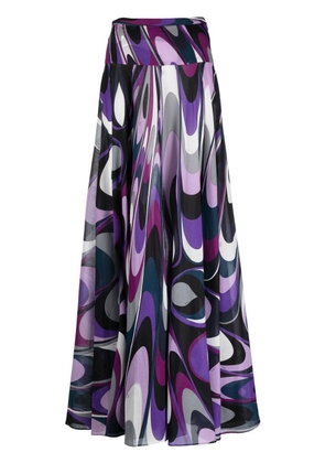 PUCCI Onde-print cotton maxi skirt - Purple
