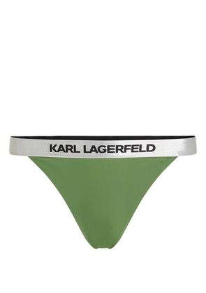 Karl Lagerfeld logo-waistband bikini bottoms - Green