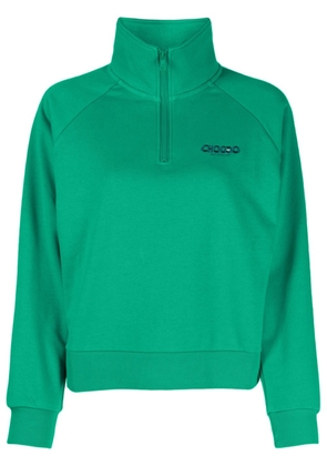CHOCOOLATE logo-embroidered half-zip sweatshirt - Green
