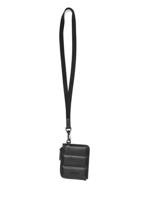 Moncler zipped lanyard wallet - Black