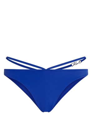 Karl Lagerfeld Signature strap-detail bikini bottoms - Blue