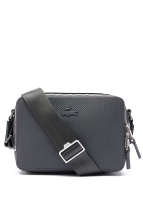 Lacoste logo-plaque leather shoulder bag - Grey