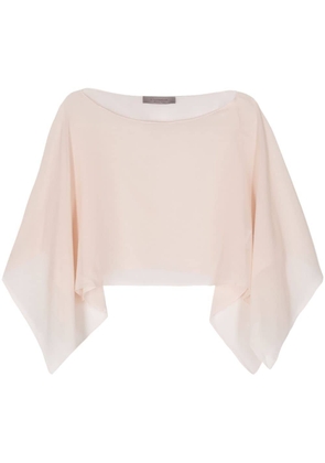 D.Exterior boat-neck silk poncho - Pink