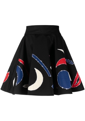 PUCCI appliqué-embroidered cotton skirt - Black