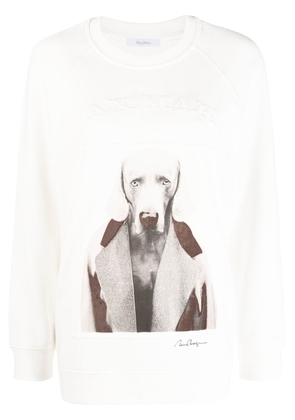 Max Mara graphic-print long-sleeve sweatshirt - White