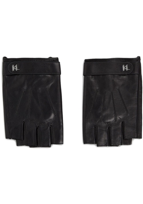 Karl Lagerfeld K/Plak fingerless leather gloves - Black